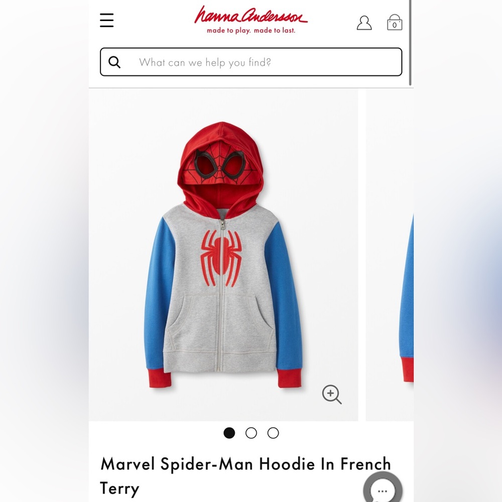 Hanna Andersson Spider-Man Hoodie size 10 (140)